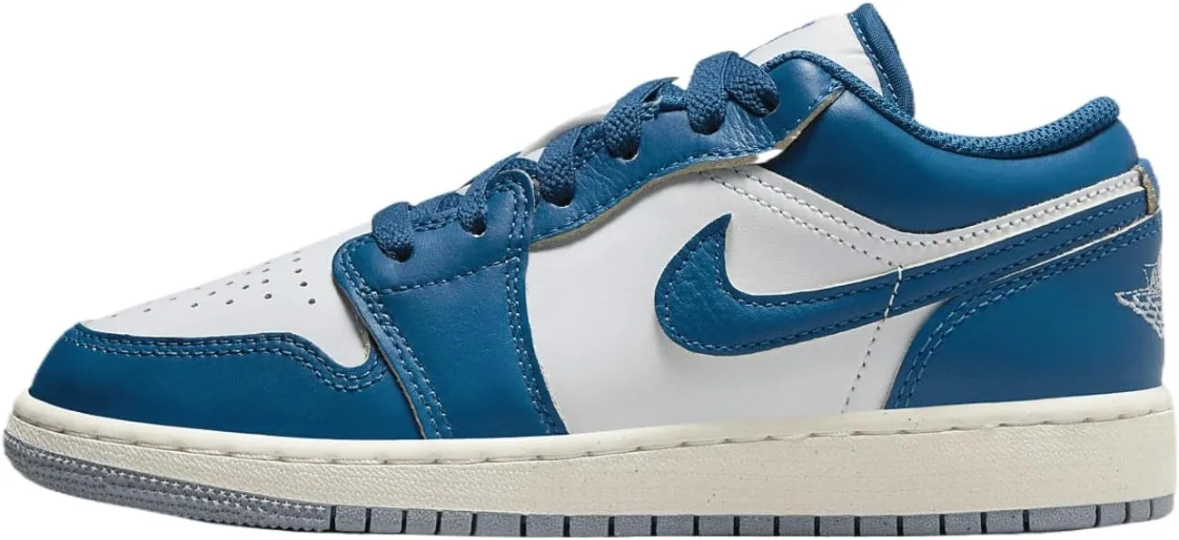 Jordan Big Kid's 1 Low SE White/Industrial Blue (FN9137 141) - 4.5