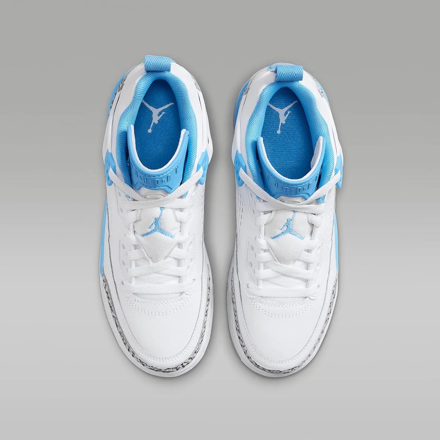 Jordan Spizike Low Big Kids' Shoes (FQ3950-141, White/Wolf Grey/Anthracite/University Blue)
