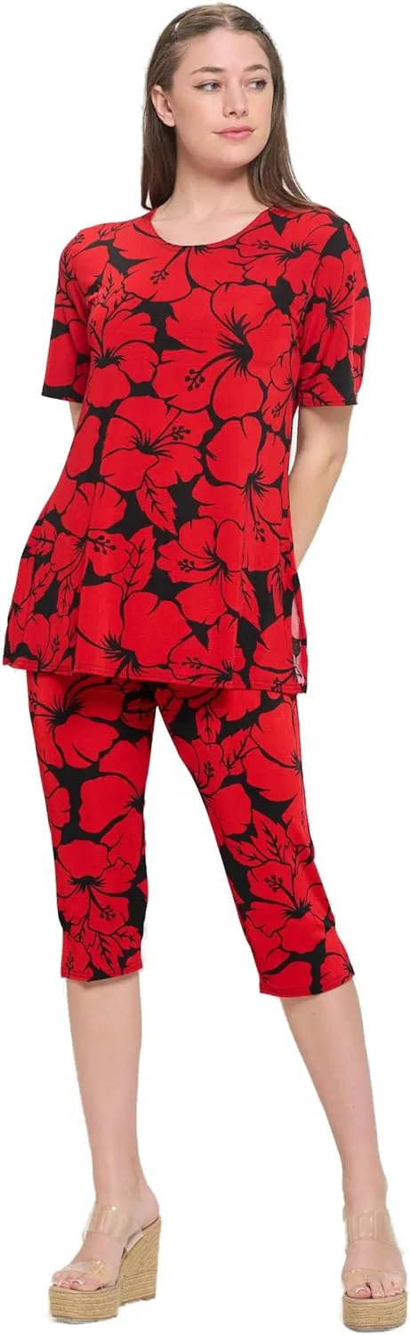 Jostar Capri Pant Set Short Sleeve - 9003BN-SRP1-W432