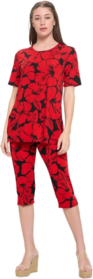 Jostar Capri Pant Set Short Sleeve - 9003BN-SRP1-W432