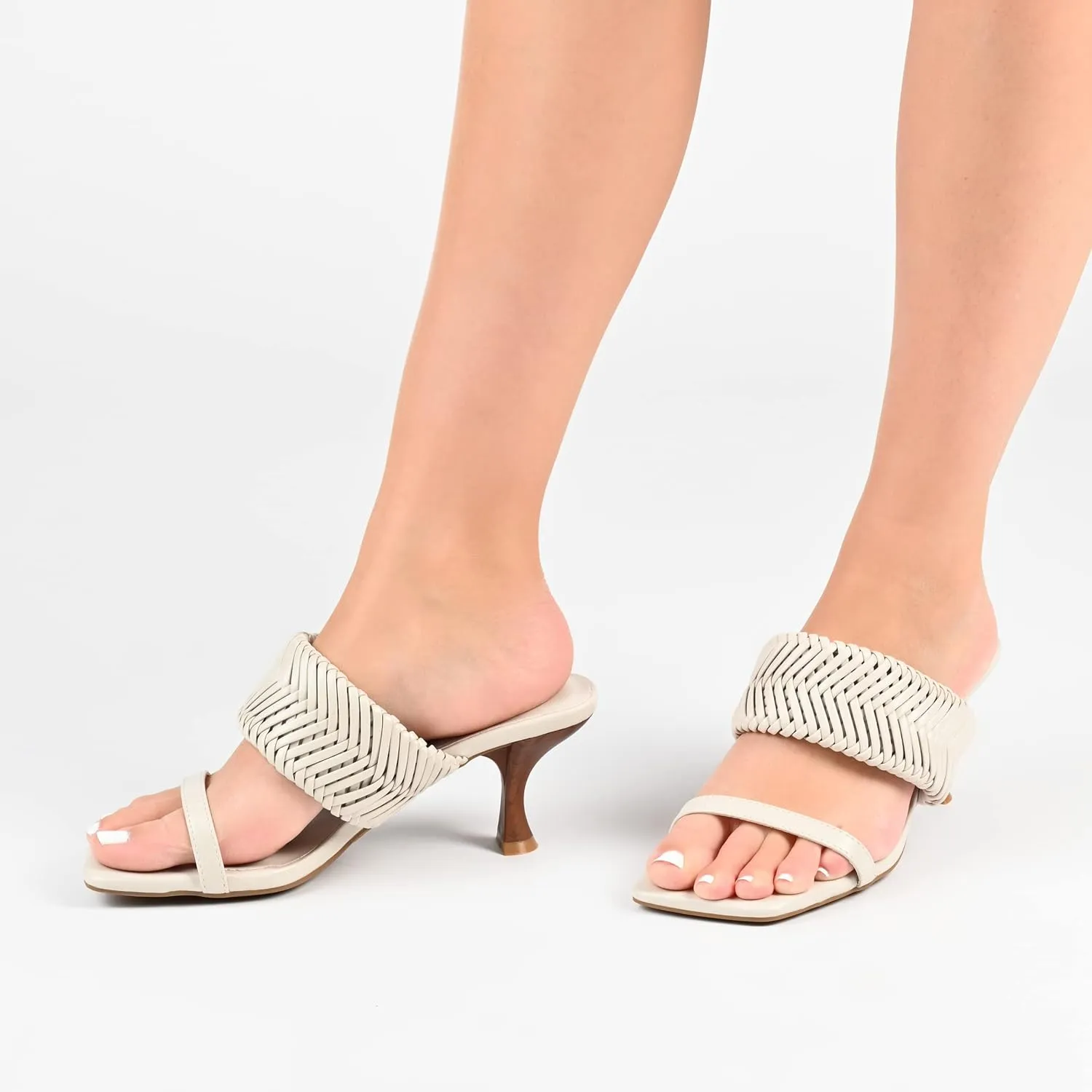 Journee Womens Monyka Tru Comfort Foam Woven Slip On Sandals