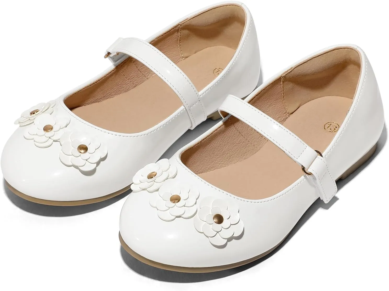 K KomForme Girl's Ballet Flats Non-Slip Soft Mary Jane Walking Party Dress Shoes for Toddler/Little Kid/Big Kid