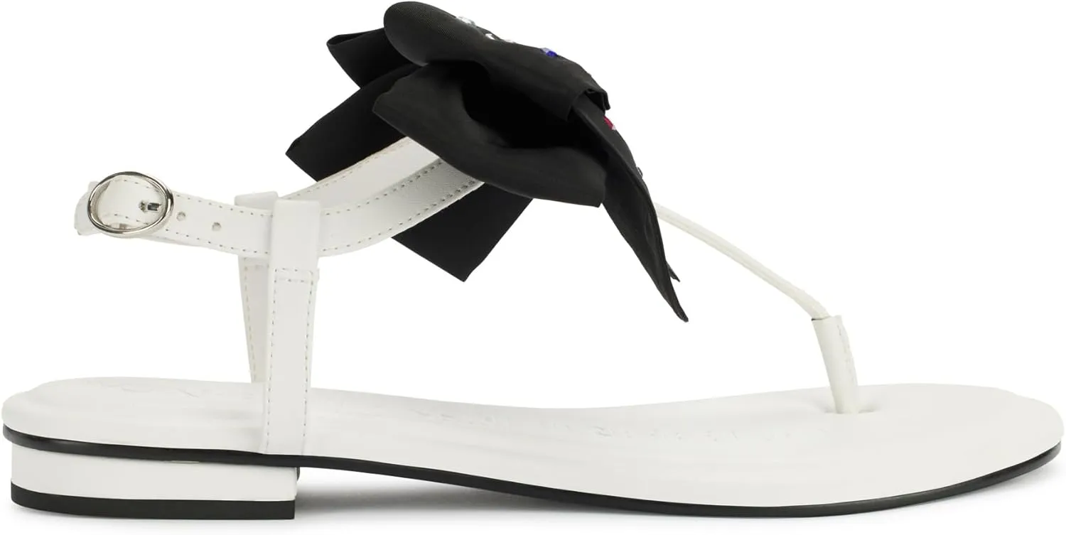 Karl Lagerfeld Paris Women's Cushioned Insole Everyday Cristi Bow-Flat Womes's Sandals Slide