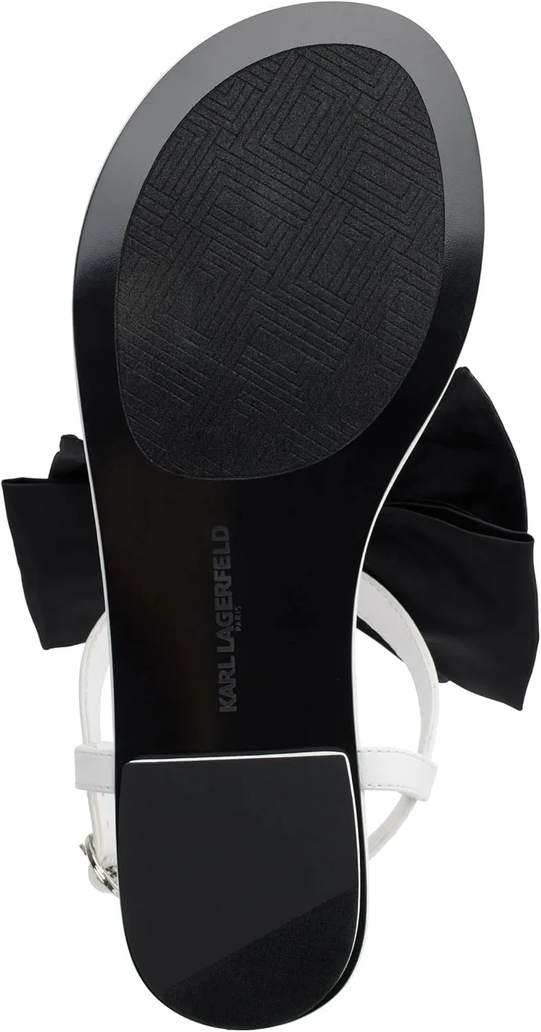 Karl Lagerfeld Paris Women's Cushioned Insole Everyday Cristi Bow-Flat Womes's Sandals Slide