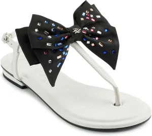 Karl Lagerfeld Paris Women's Cushioned Insole Everyday Cristi Bow-Flat Womes's Sandals Slide