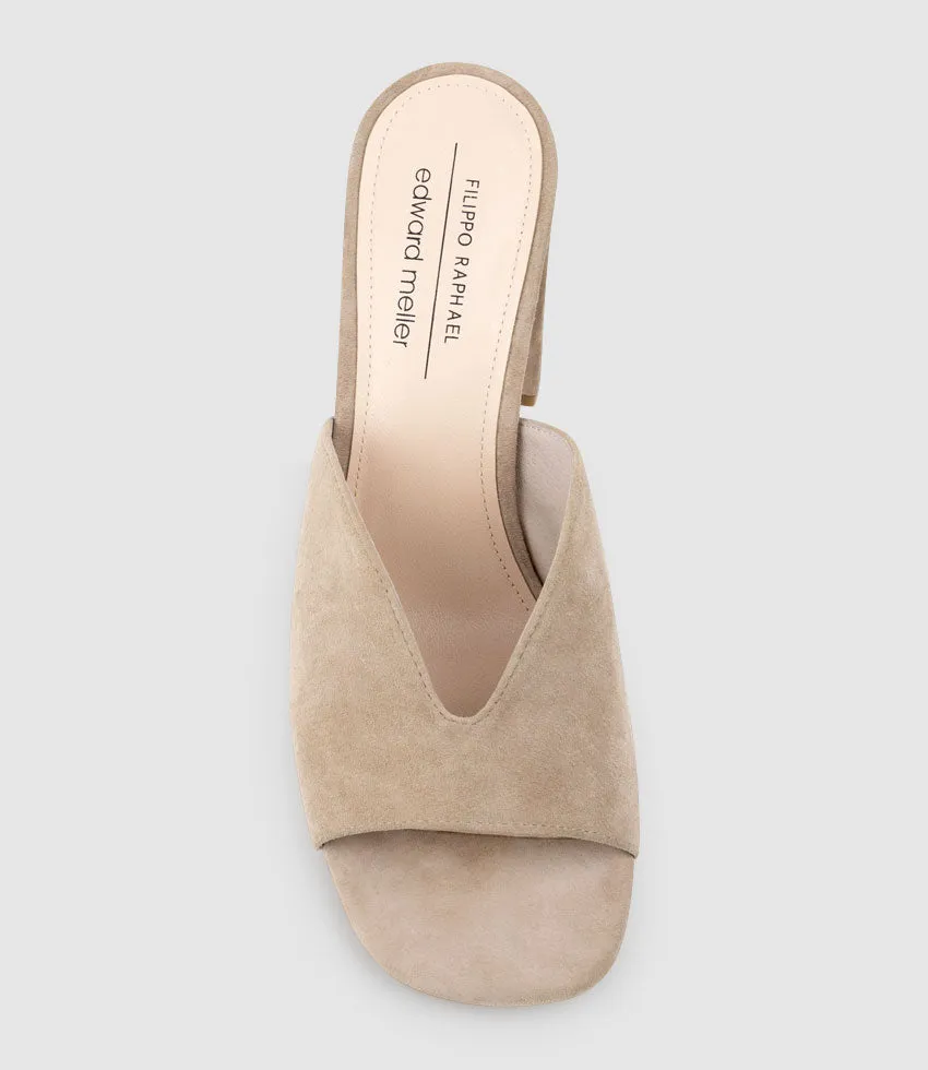 KATHY85 V Throat Slide in Nude Suede