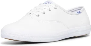 Keds Women's Champion Lace Up Sneaker, White Leather, 7 Medium