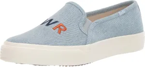 Keds Women's Double Decker Embroidery Sneaker, Light Blue
