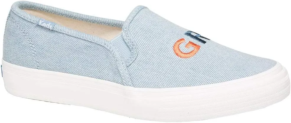 Keds Women's Double Decker Embroidery Sneaker, Light Blue