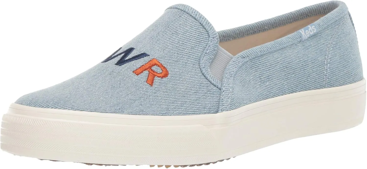 Keds Women's Double Decker Embroidery Sneaker, Light Blue