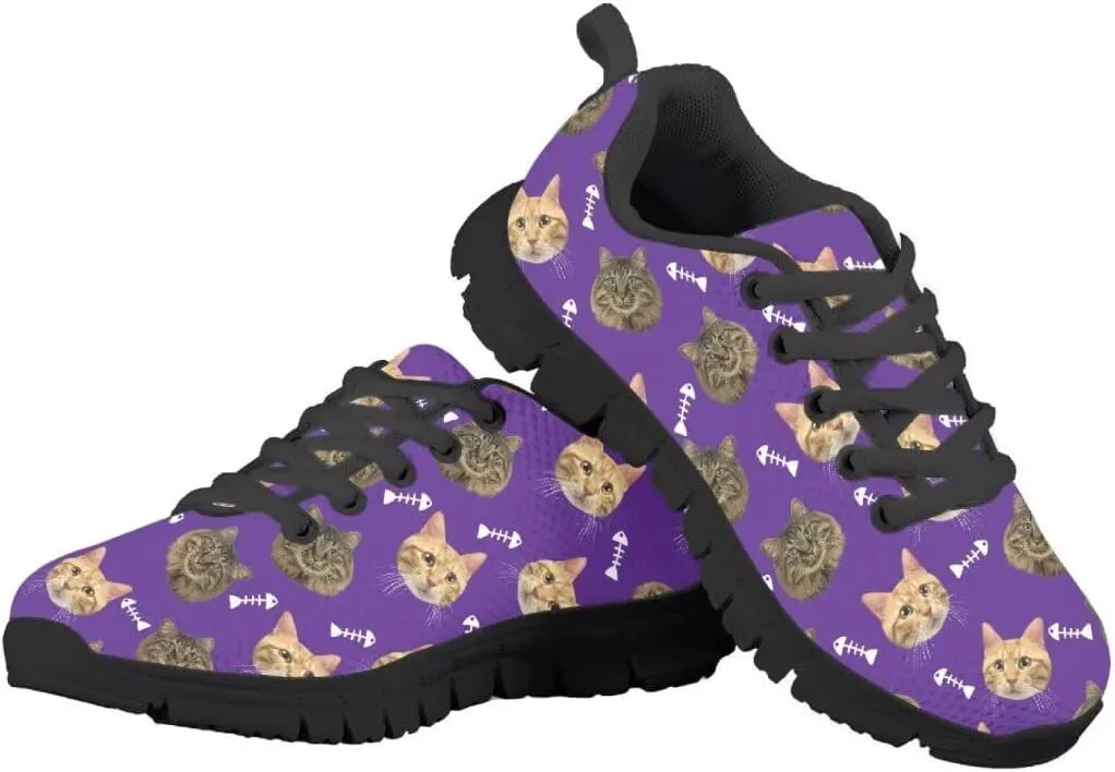 Kid Purple Girls Shoes Running Sports Sneakers Black Sole