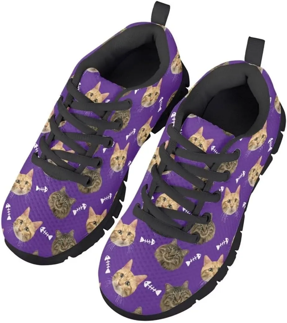 Kid Purple Girls Shoes Running Sports Sneakers Black Sole