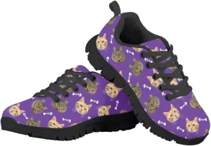 Kid Purple Girls Shoes Running Sports Sneakers Black Sole