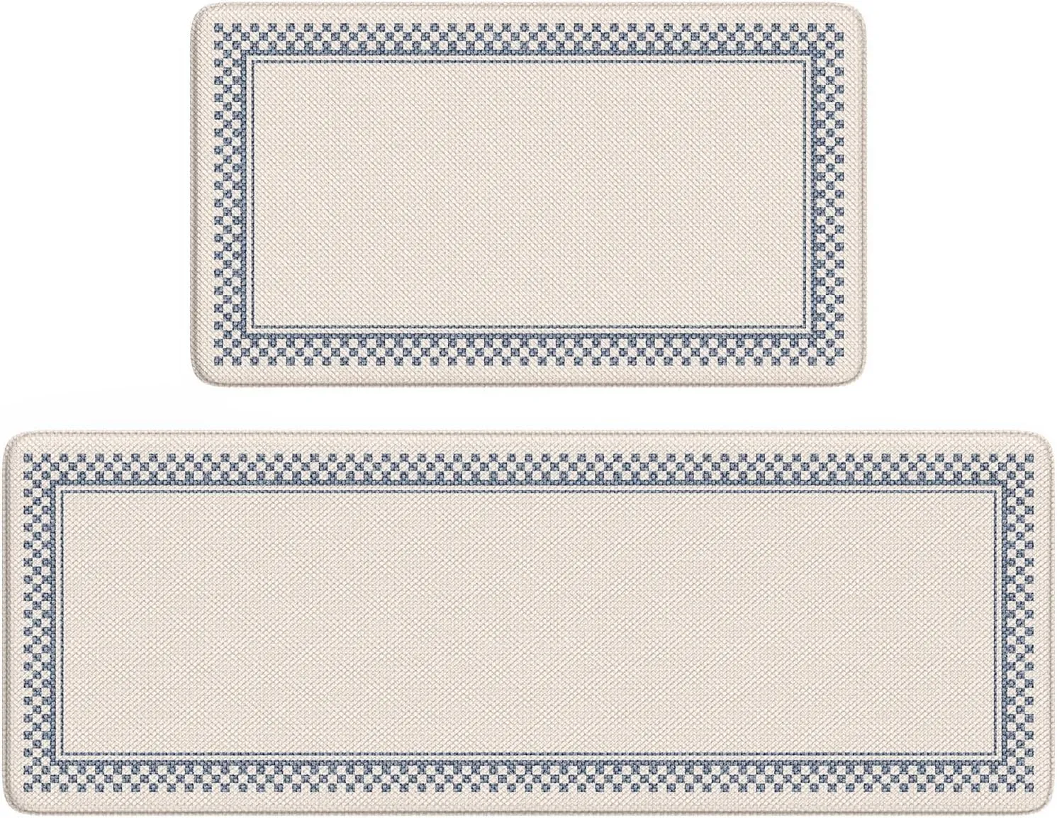 Kitchen Mats Cushioned Anti Fatigue, Waterproof Non Slip Kitchen Mat [2PCS], Memory Foam Kitchen Floor Mats, Ergonomic Comfort Kitchen Mats for Floor Office Laundry,Beige