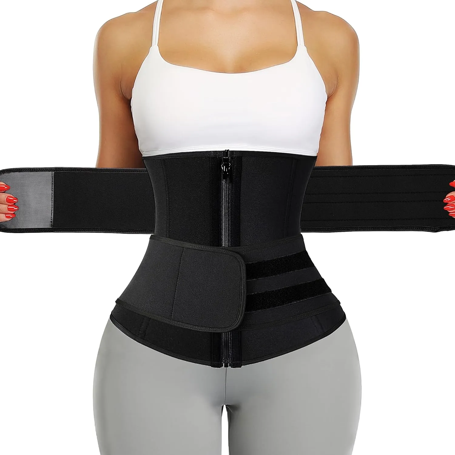 KIWI RATA Neoprene Sauna Waist Trainer Corset Sweat Belt for Women Compression Cincher Band Workout Fitness Back Support