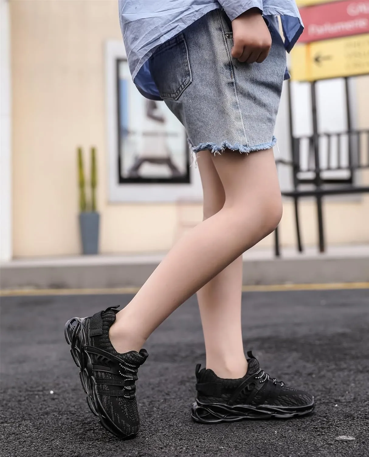 kkdom Kids Sneakers for Boys Girls Fashion Primary School Students Sports Shoes Gym Tennis Shoes Lightweight Breathable Running Shoes