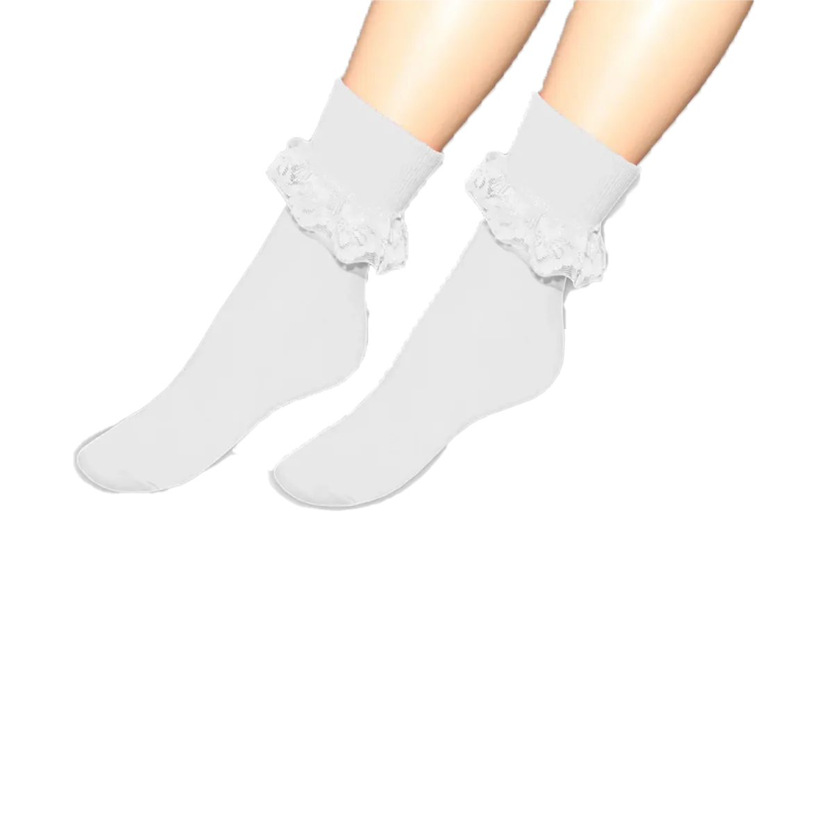 Lace Ankle Trainer Frilly Cotton Mix Breathable Socks (4-6)