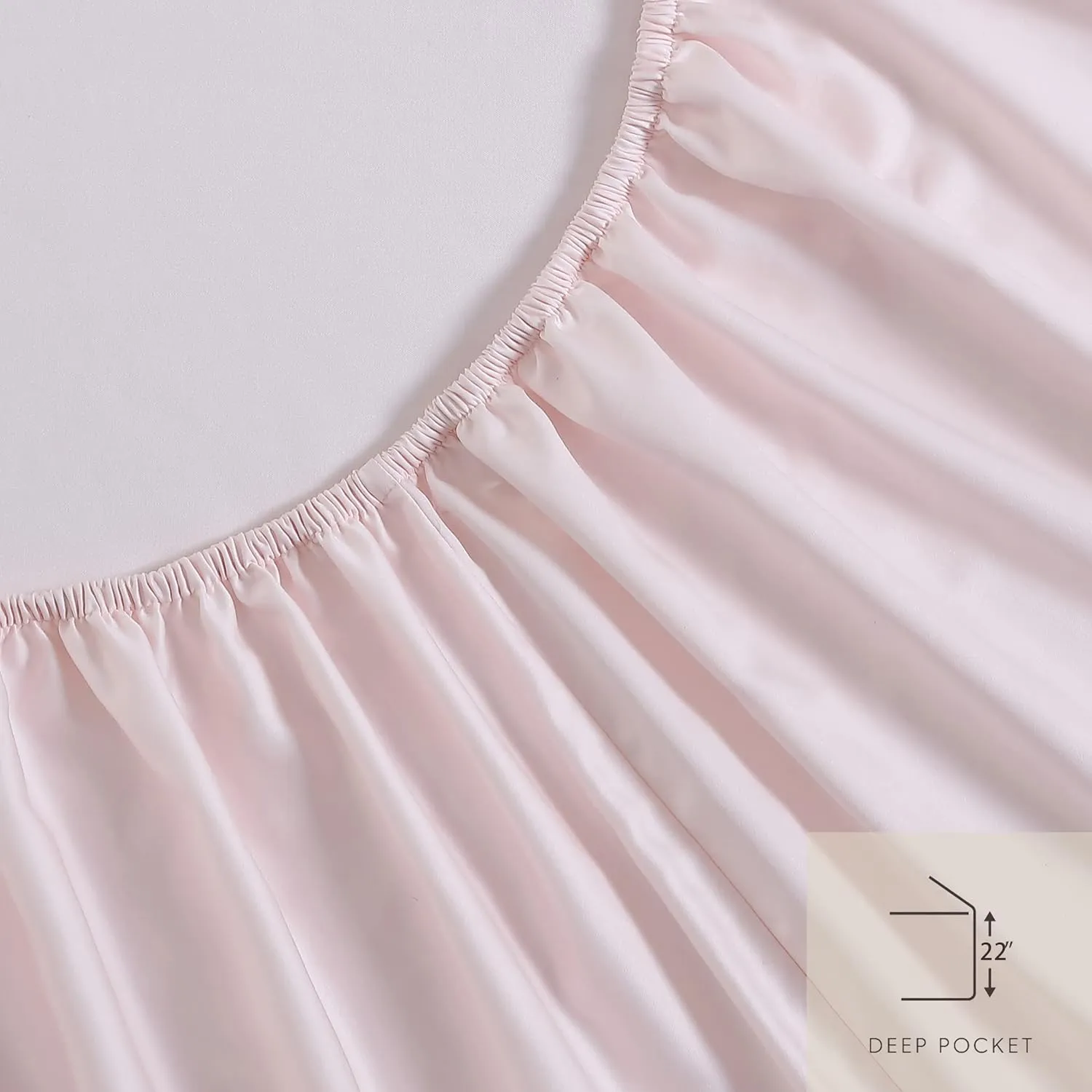 Laura Ashley- Queen Sheet Set, Luxury Sateen Cotton Bedding, 800 Thread Count, Soft & Smooth Home Decor (Solid Pink, Queen)