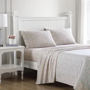 Laura Ashley - Twin XL Bed Sheets, Cotton Percale Bedding Set, Lightweight & Breathable, Dorm Essentials (Lovestone Pink)