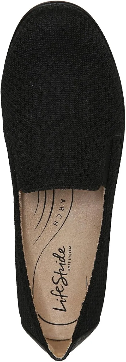 LifeStride Womens Next Level Sneaker, True Black, 8.5 US