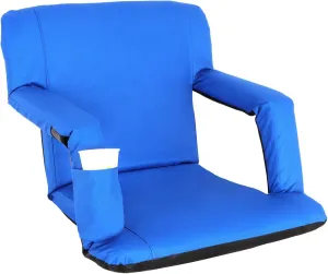 Lightweight Stadium Seats Reclining Water Resistant Seat with Padded Cushion Backs and Armrest Support for Bleachers or Benches 6 Reclining Positions