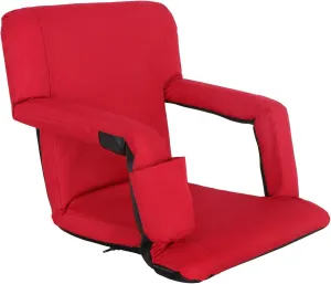 Lightweight Stadium Seats Reclining Water Resistant Seat with Padded Cushion Backs and Armrest Support for Bleachers or Benches 6 Reclining Positions
