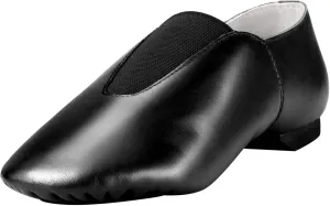 Linodes Women's Leather Upper Jazz Shoe Slip-on with Elastic Top Piece