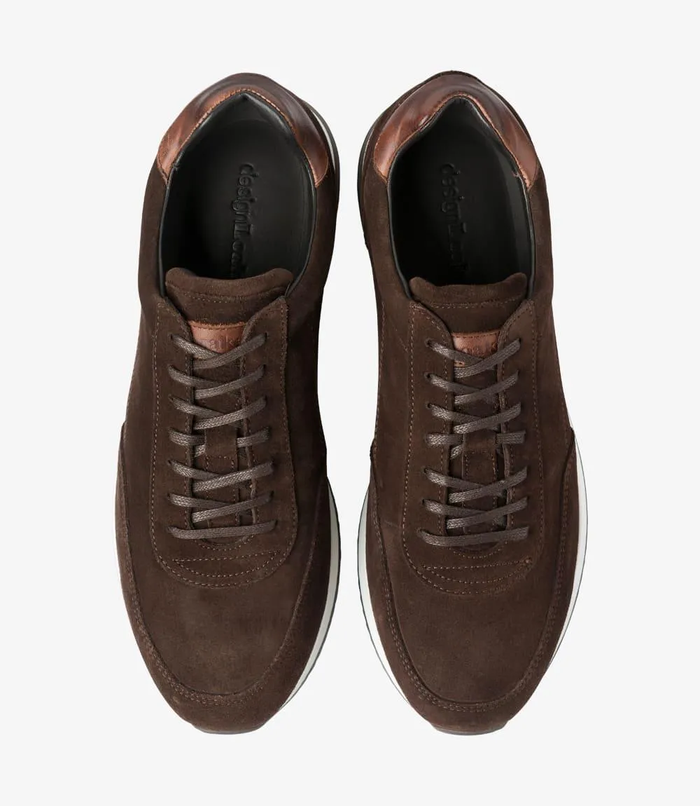 LOAKE BANNISTER BROWN SUEDE TRAINER  RUBBER SOLE F-MEDIUM
