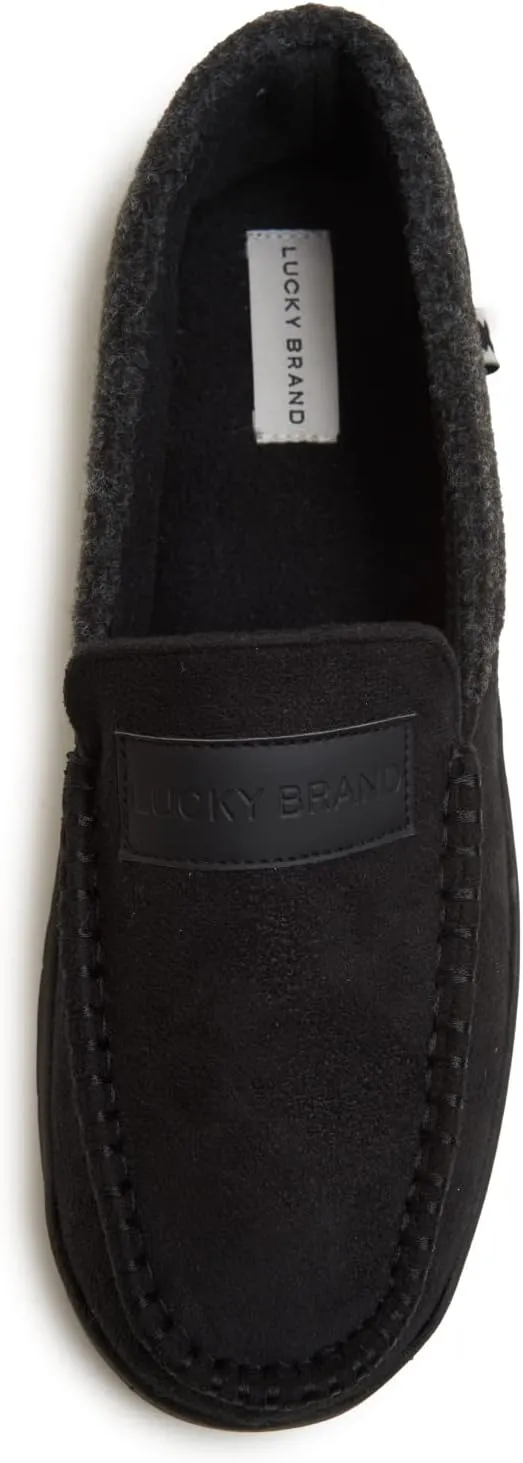 Lucky Brand Men's Micro Suede Moccasin Loafer Slippers