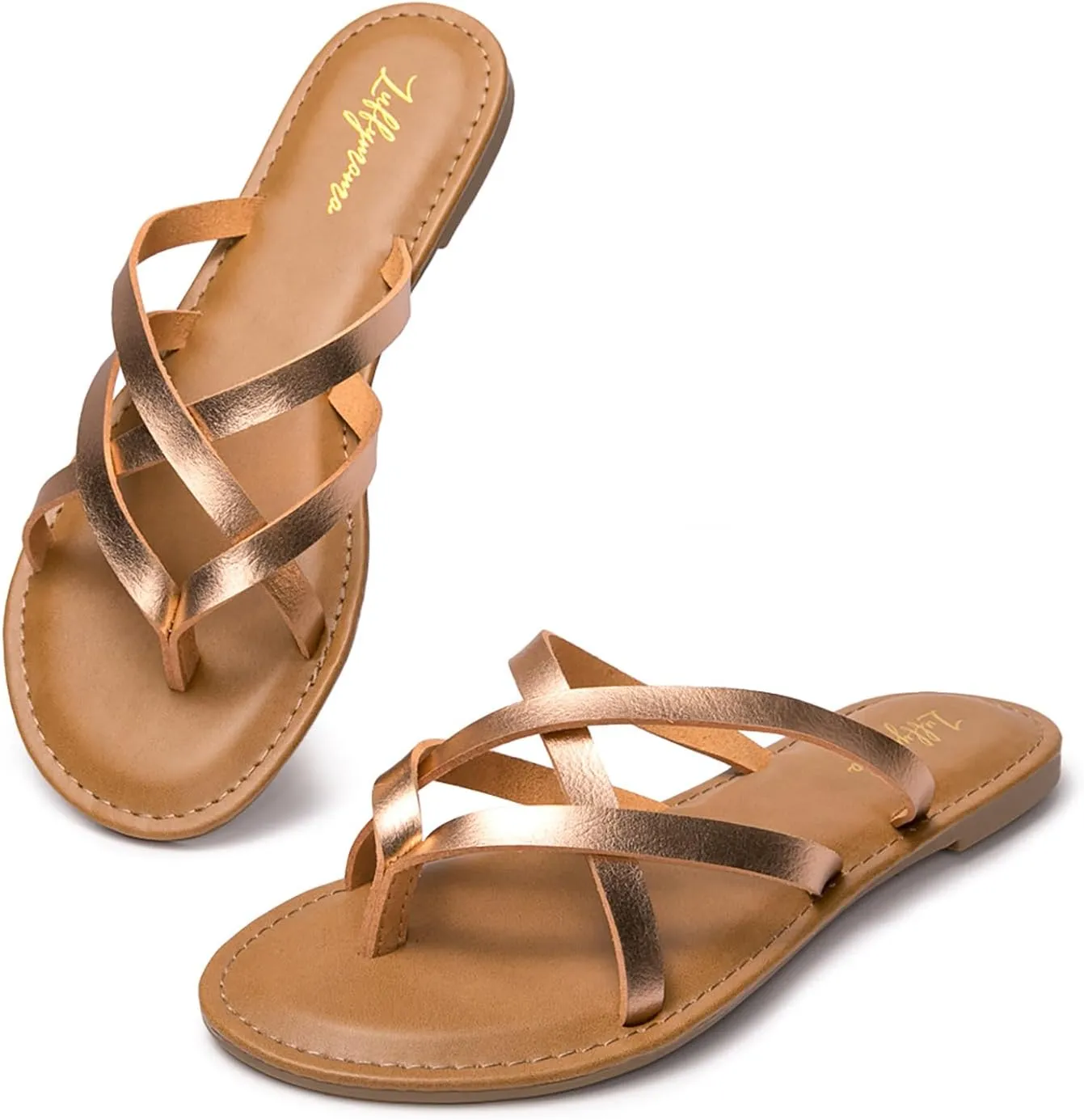Luffymomo Women's Elastic Strap Flat Sandals Casual Summer Open Toe Sandal