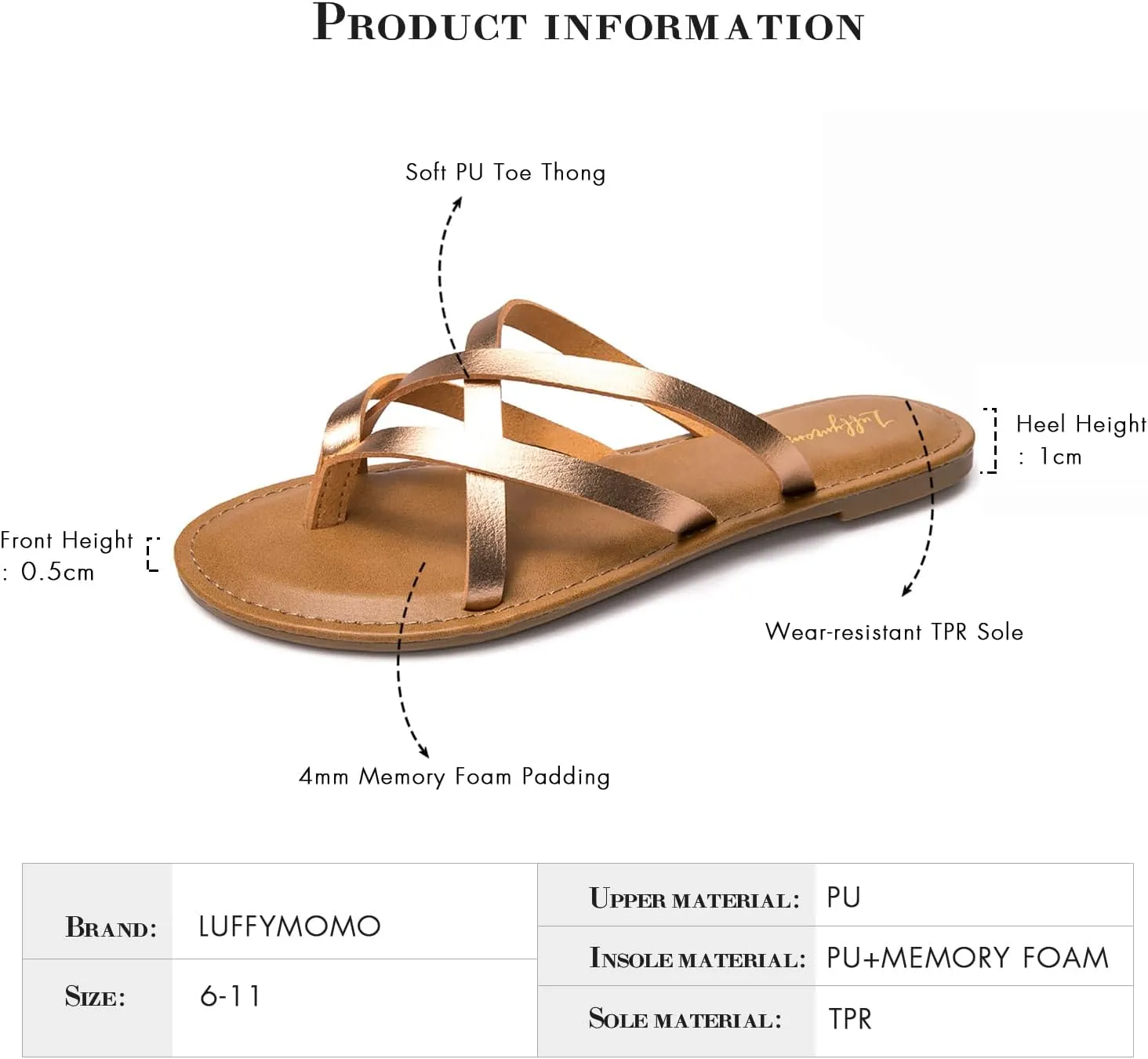 Luffymomo Women's Elastic Strap Flat Sandals Casual Summer Open Toe Sandal