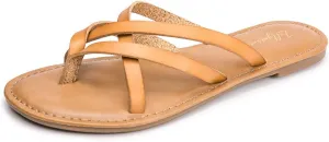 Luffymomo Women's Elastic Strap Flat Sandals Casual Summer Open Toe Sandal