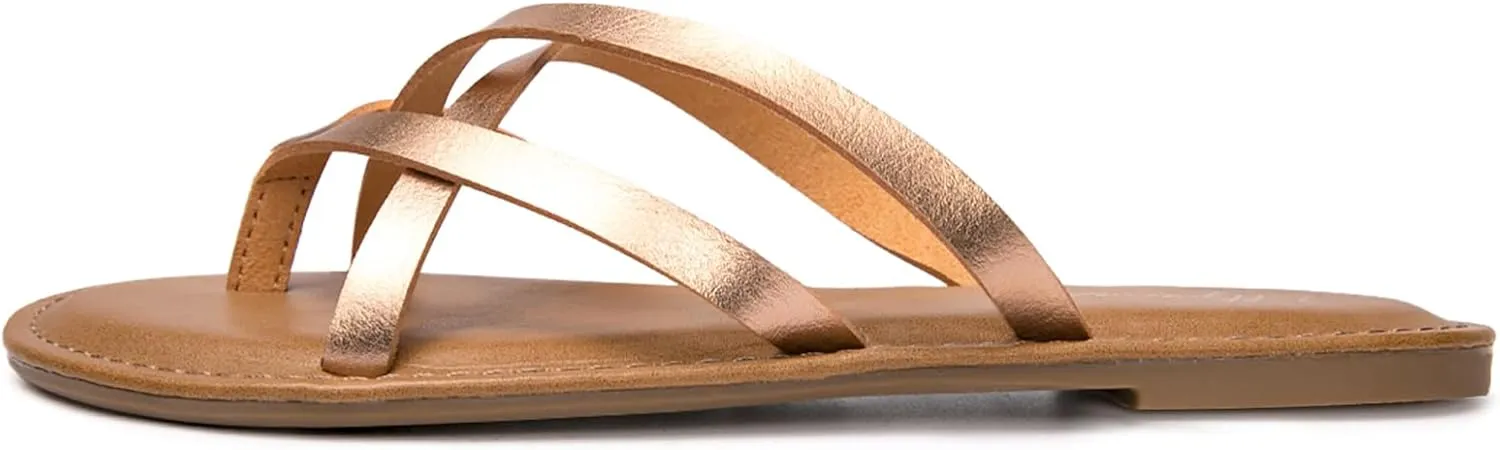 Luffymomo Women's Elastic Strap Flat Sandals Casual Summer Open Toe Sandal