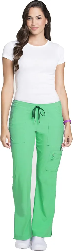 Lynx Women's Trailblazer Drawstring/Elastic Waist Cargo Scrub Pant- Emerald- Large Tall