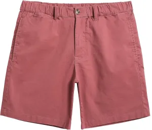 maamgic Men's Classic-fit 7" Cotton Casual Shorts Elastic Waistband with Multi-Pocket Daily Wear Walking Summer Outfit
