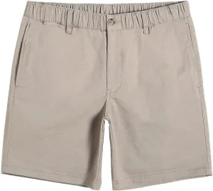 maamgic Men's Classic-fit 7" Cotton Casual Shorts Elastic Waistband with Multi-Pocket Daily Wear Walking Summer Outfit