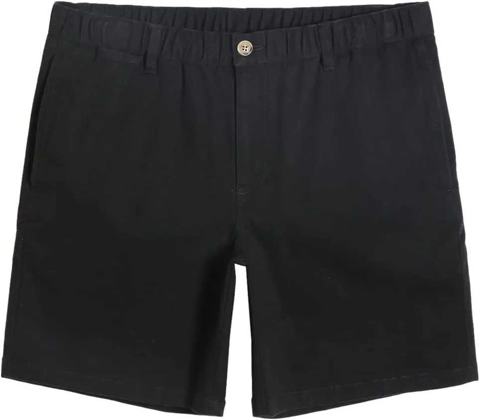 maamgic Men's Classic-fit 7" Cotton Casual Shorts Elastic Waistband with Multi-Pocket Daily Wear Walking Summer Outfit