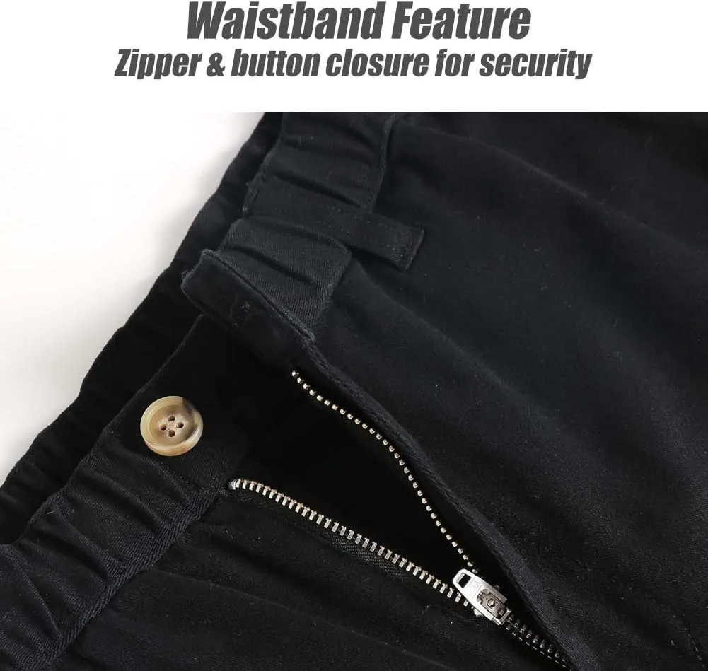 maamgic Men's Classic-fit 7" Cotton Casual Shorts Elastic Waistband with Multi-Pocket Daily Wear Walking Summer Outfit