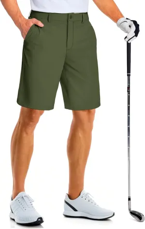 MAGCOMSEN Men's Golf Shorts 9 Inch Inseam Quick Dry Casual Shorts Stretch Hiking Dress Work Shorts with 4 Pockets Flat Front