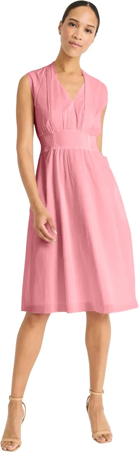 Maggy London Women's Semi Sheer Overlay Empire Waist Midi-Pleated V Neck Sleeveless-Wedding Guest Dress