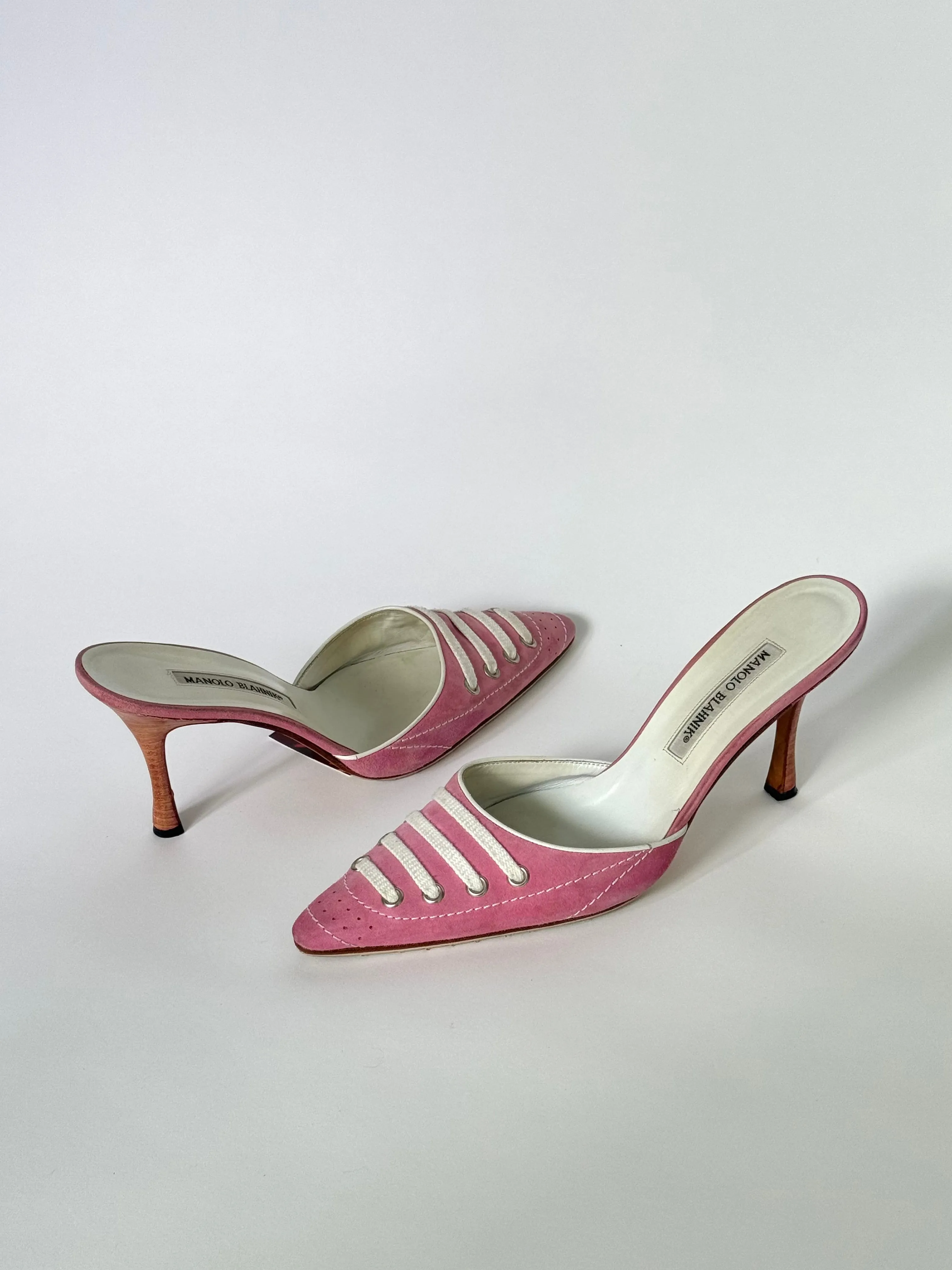Manolo Blahnik Suede Pink Sneaker Mule (IT40.5 / US9.5-10)