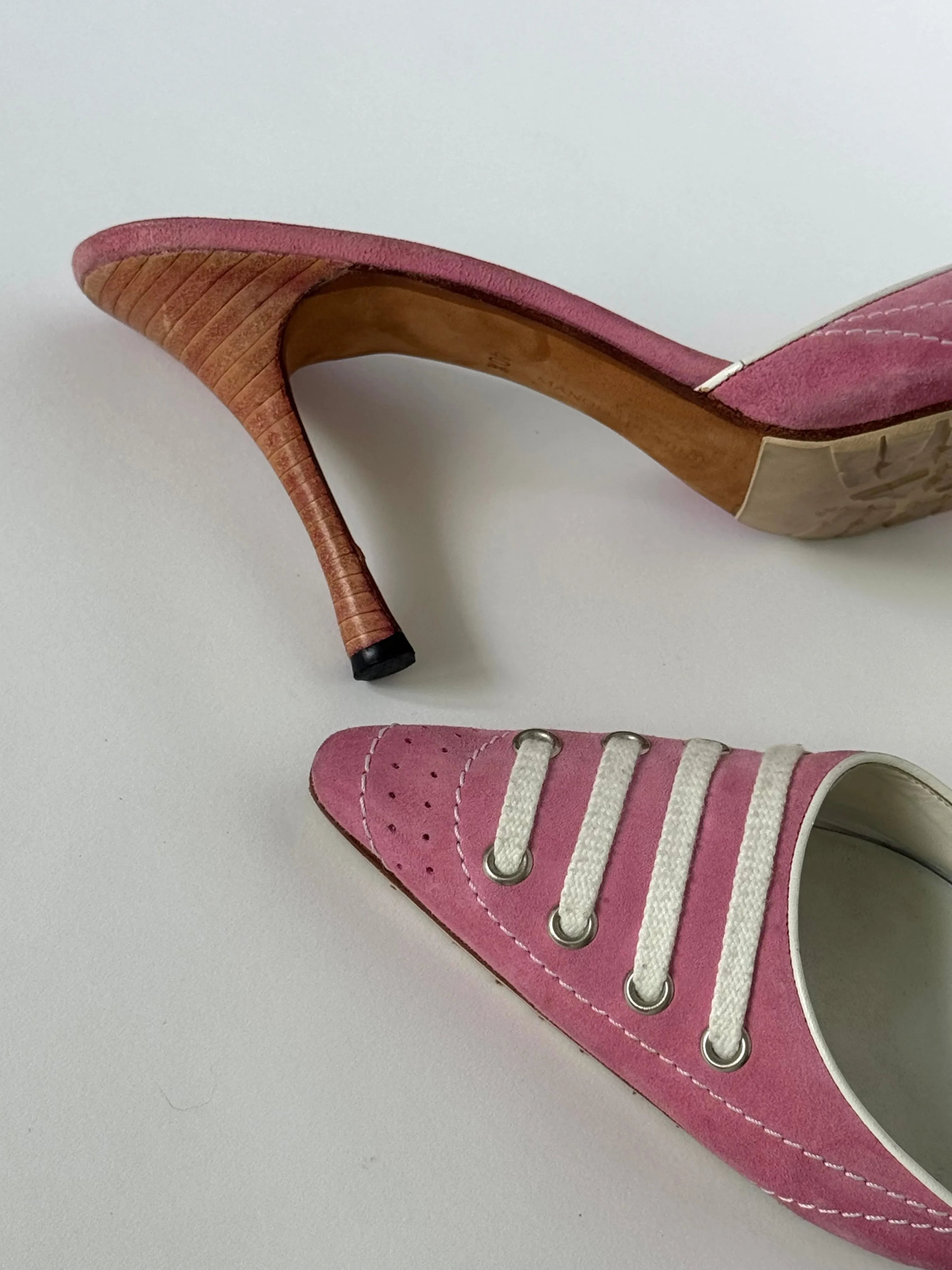 Manolo Blahnik Suede Pink Sneaker Mule (IT40.5 / US9.5-10)
