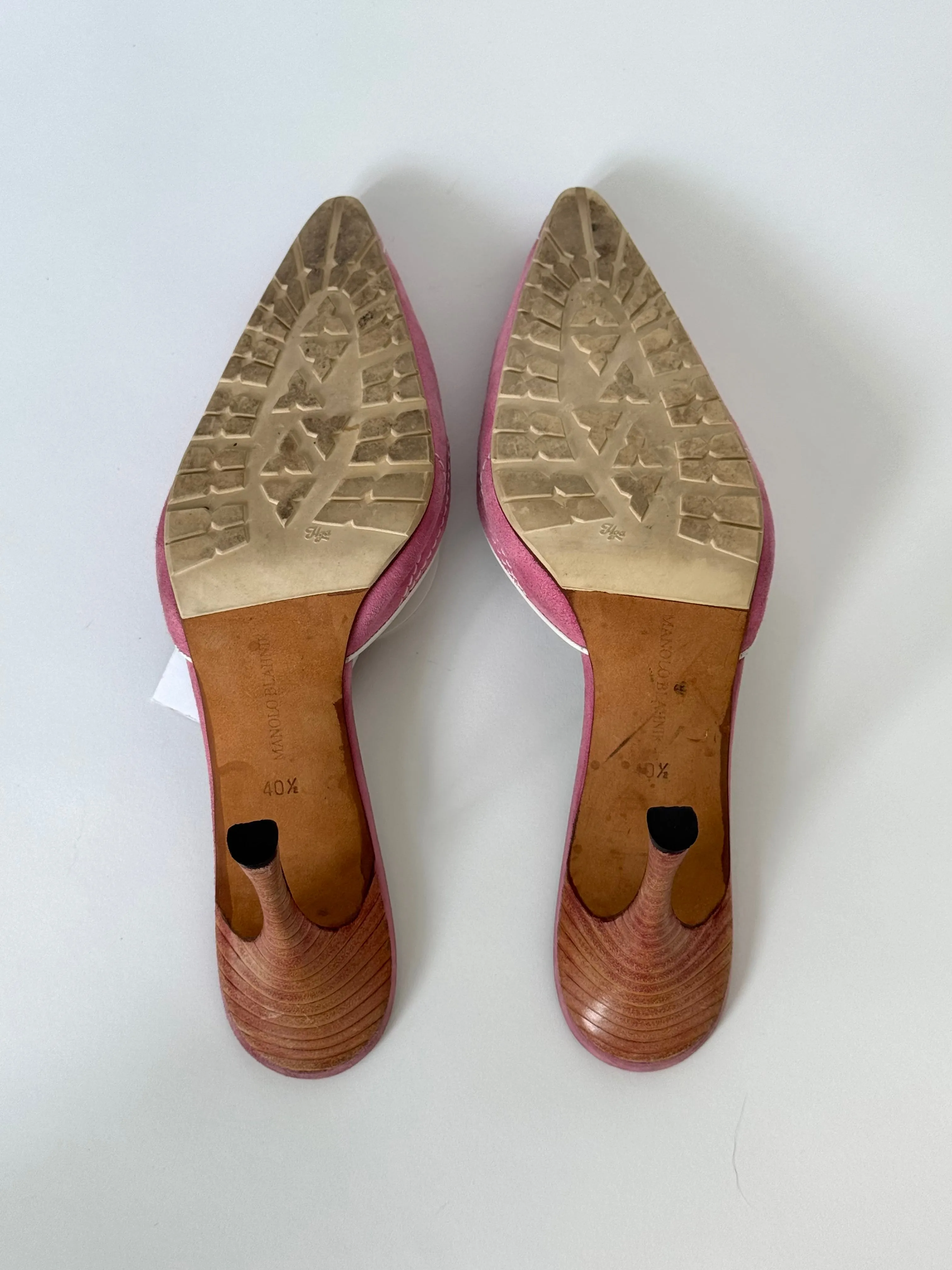 Manolo Blahnik Suede Pink Sneaker Mule (IT40.5 / US9.5-10)
