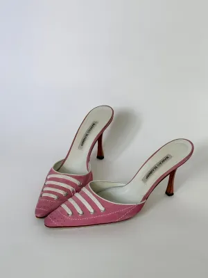 Manolo Blahnik Suede Pink Sneaker Mule (IT40.5 / US9.5-10)