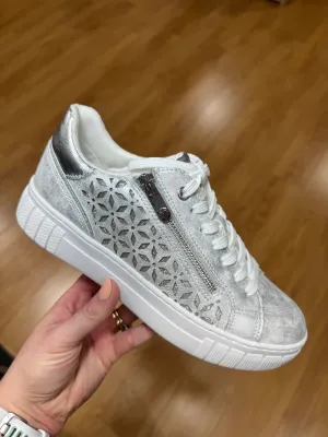 Marco Tozzi Light Grey Zip Trainer