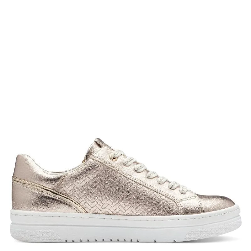 Marco Tozzi Womens Gold Metallic Fashion Trainer 2-23718-42