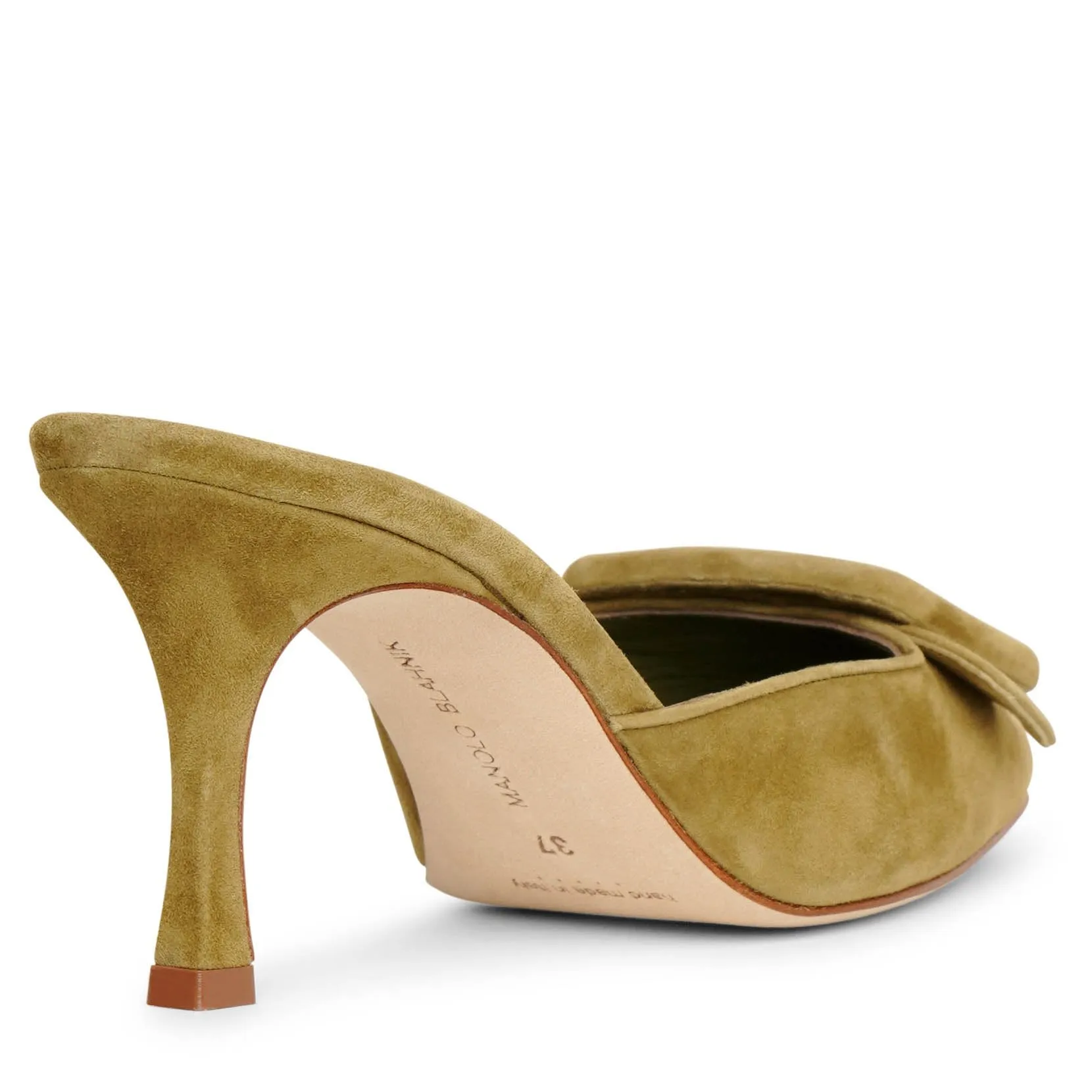 Maysale 70 olive suede mules