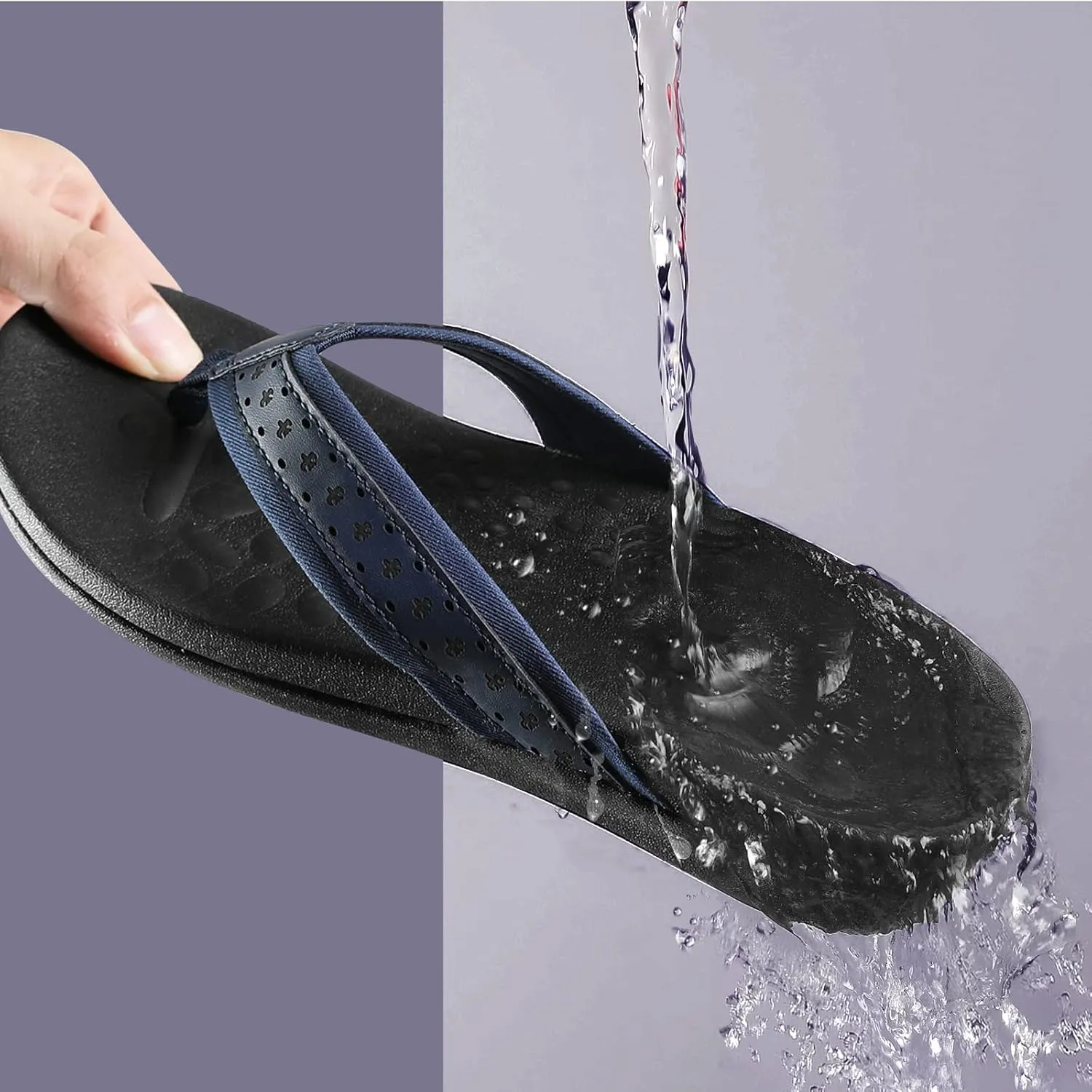 MEGNYA Womens Orthopedic Sandals with Arch Support, Summer Plantar Fasciitis Flip Flops for Flat Feet, Comfortable Cushioned Foam Slippers for Outdoor Beach