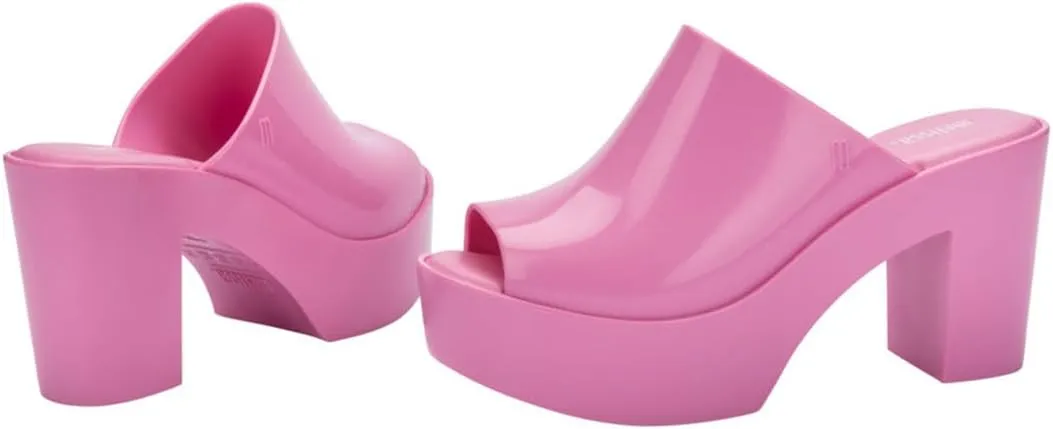 Melissa Mule Heel Collection - Fashion Sandal for Women - Iridescent Comfortable Mule Style - High-Shine Upper with Bubblegum Scent - Chic and Sophisticated
