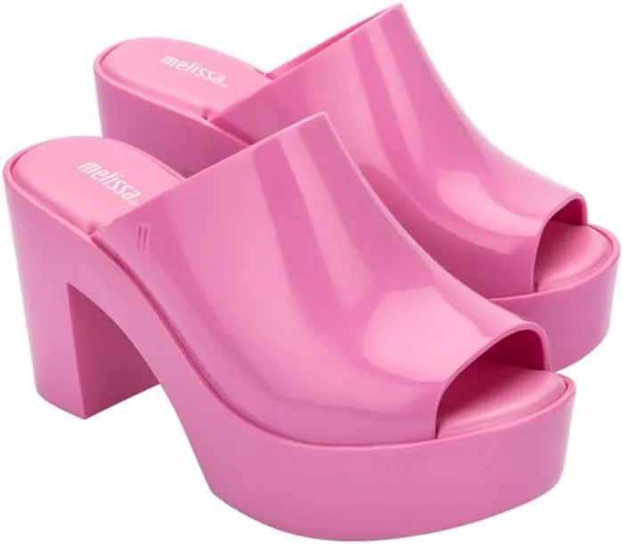 Melissa Mule Heel Collection - Fashion Sandal for Women - Iridescent Comfortable Mule Style - High-Shine Upper with Bubblegum Scent - Chic and Sophisticated